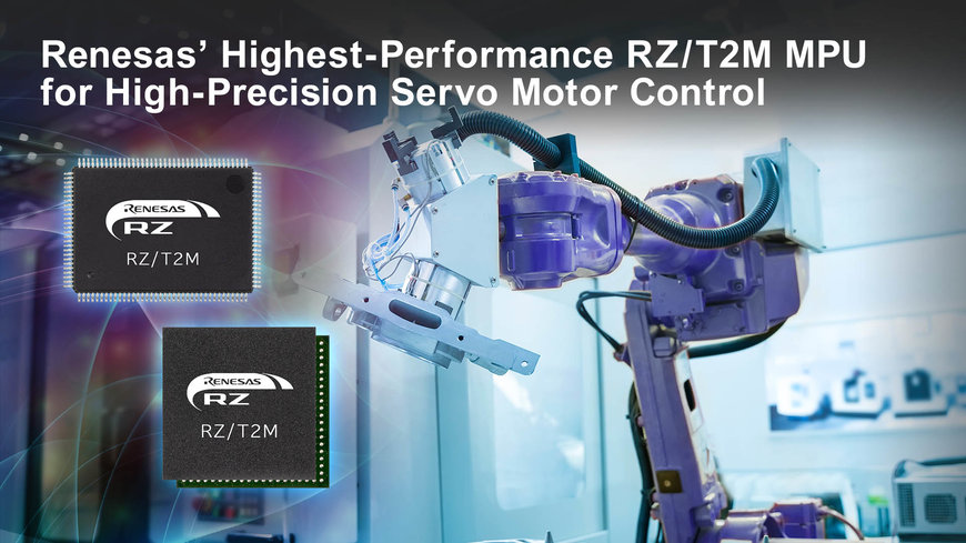 Renesas lance son microprocesseur RZ/T2M le plus performant pour le contrôle moteur permettant un contrôle rapide et de haute précision des servomoteurs
